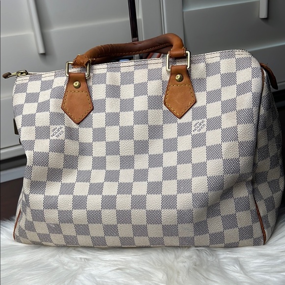 Louis Vuitton Damier Azur Speedy Handbag With Lock & Key #320 “Needs Work” - Picture 3 of 17